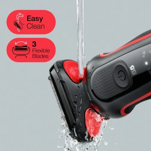 Фото: Електробритва Braun Series 5 51-R1000s Flex Wet/Dry Black/Red (81770263) № 10 | KTC
