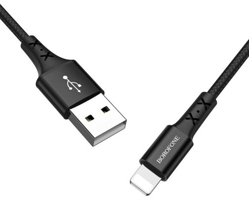 USB кабелі та розгалужувачі BOROFONE BX20 Enjoy 2A AM / Lightning 1m Black {BX20LB}