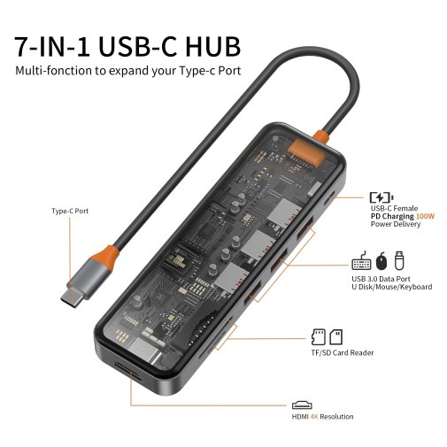 USB-хаб WIWU Adapter CB007 7 in1