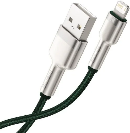 Фото: Кабель Baseus Cafule Metal 2.4A AM / Lightning 2m Green (CALJK-B06) № 10 | KTC