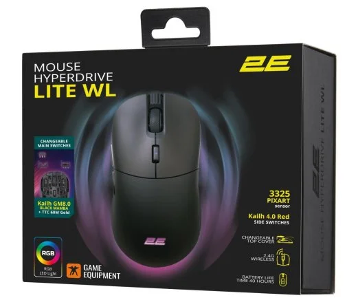 Фото: Миша 2E HyperDrive Lite RGB Wireless Black (2E-MGHDL-WL-BK) № 26 | KTC