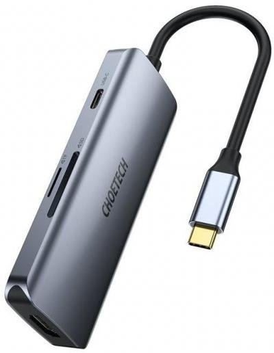 USB-хаб Choetech HUB-M19-GY 7in1 Black