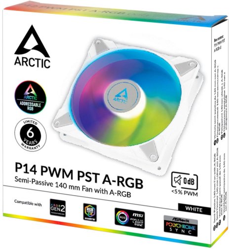 Кулер Arctic P14 PWM PST A-RGB White (ACFAN00276A)