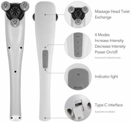 Перкусійний ручний масажер для тіла Naipo XF-5120