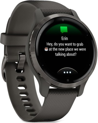 Смарт годинник Garmin Venu 2S Slate Stainless Steel Bezel with Graphite Case and Silicone Band (010-02429-10)
