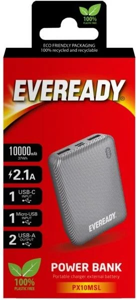 Фото: Батарея універсальна Eveready PX10M 10000mAh Silver (PX10MSL) № 7 | KTC