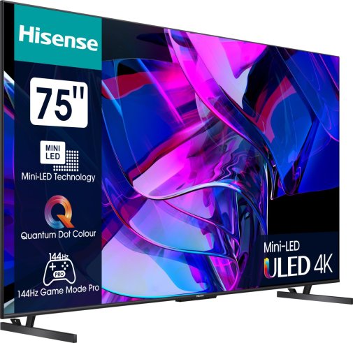 Телевізор MiniLED Hisense 75U7KQ (Smart TV, Wi-Fi, 3840x2160)