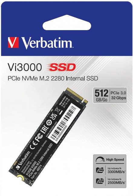 SSD-накопичувач Verbatim Vi3000 2280 PCIe 3.0 x4 512GB (49374)