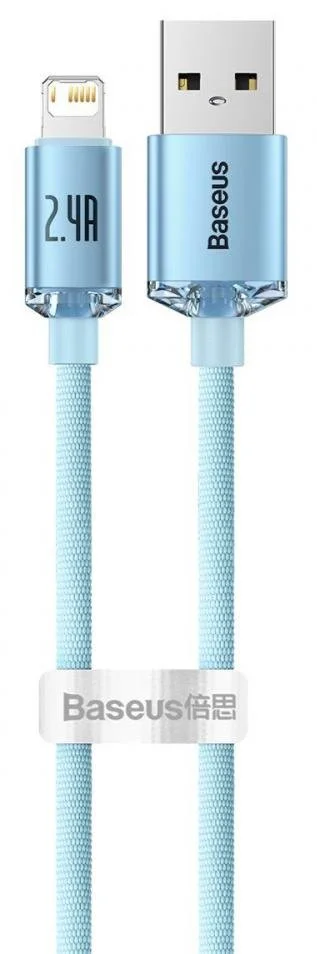 Фото: Кабель Baseus Crystal Shine Series 2.4A AM / Lightning 2m Sky Blue (CAJY001203) № 9 | KTC