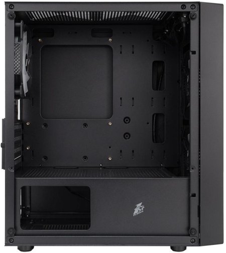 Корпус 1stPlayer BS-2-3F1-BK Black with window