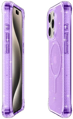 Чохол iTSkins for iPhone 15 Pro Max HYBRID R Spark with MagSafe Light purple (AP5U-HBSPM-LIPP)