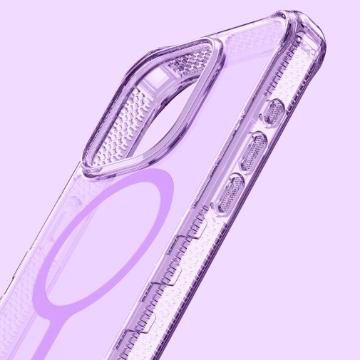 Чохол iTSkins for iPhone15 Pro Max Supreme R Clear with MagSafe Light purple and light purp (AP5U-MGCLR-LPPR)