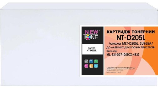 Сумісний картридж NewTone for Samsung ML-3310/3710/SCX-4833 Black (NT-D205L)