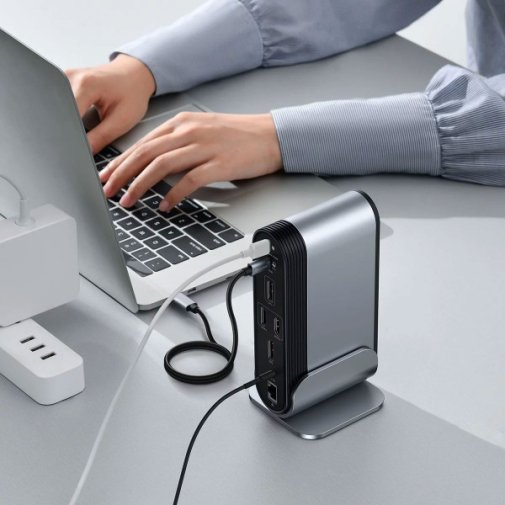 USB-хаб Baseus Multifunctional Working Station Four-Screen Dark Gray (CAHUB-HG0G)