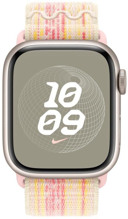 Ремінець Apple for Watch 41mm - Nike Sport Loop Starlight/Pink (MUJW3)