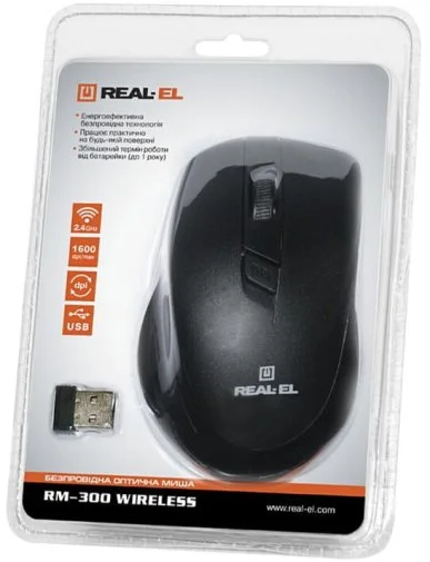 Фото: Миша Real-EL RM-300 Black/Grey (EL123200012) № 23 | KTC
