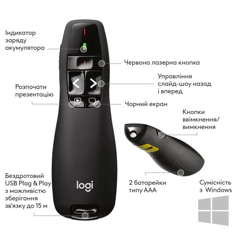 Фото: Презентер Logitech Wireless Presenter R400 (910-001356) № 15 | KTC
