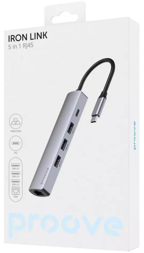 USB-хаб Proove Iron Link 5in1 Silver (HBIL00010704)