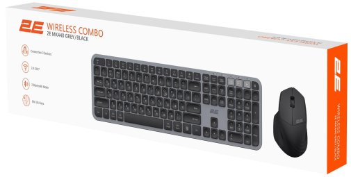 Комплект клавіатура+миша 2E MK440 Grey/Black (2E-MK440WBGR_UA)