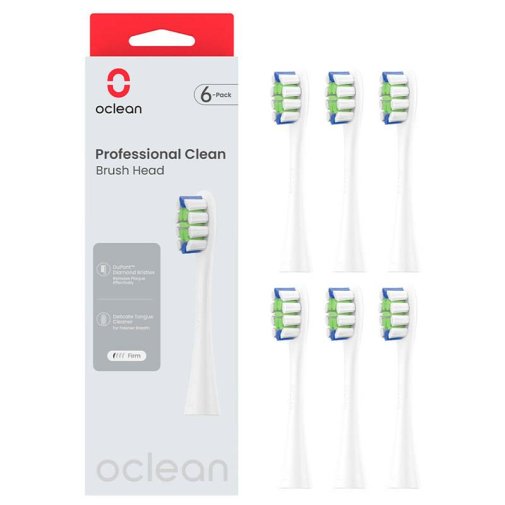 Насадка для зубної щітки Oclean Plaque Control P1C1 W06 Medium Brush Head 6pcs White