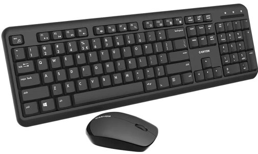 Комплект клавіатура+миша Canyon CNS-HSETW02 Wireless Black