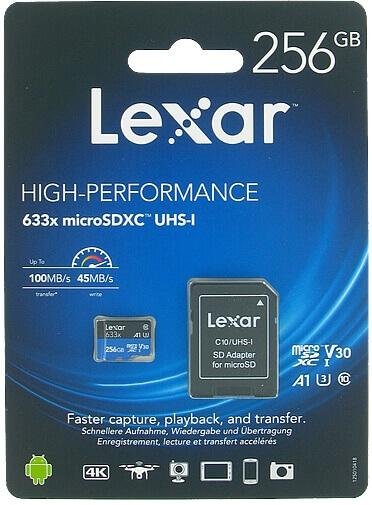 FLASH пам'ять Lexar High-Performance 633x Blue Micro SDXC 256GB with adapter (LSDMI256BB633A)