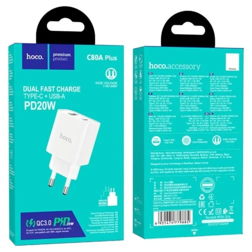Фото: Зарядний пристрій Hoco C80A Plus Rapido 20W White № 6 | KTC