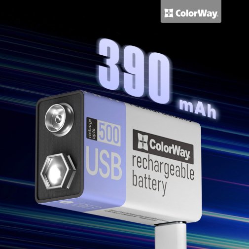 Акумулятор ColorWay USB-C 390mAh Li-Polymer Krone BL/1 (CW-UB9V-06)