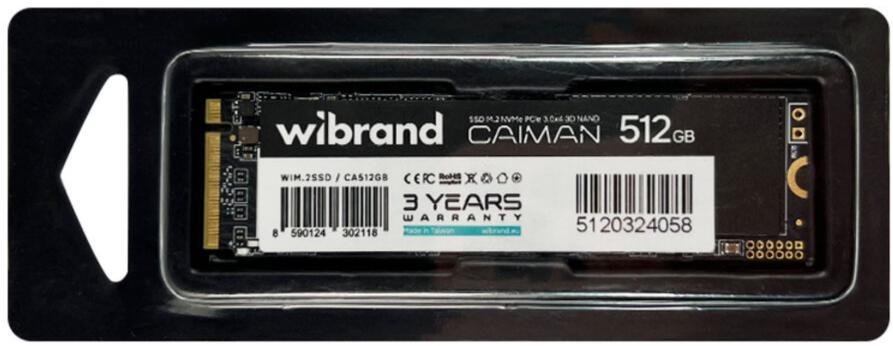 SSD-накопичувач Wibrand Caiman 2280 PCIe 3.0 x4 NVMe 512GB (WIM.2SSD/CA512GB)