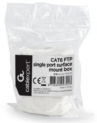 Розетка зовнішня Cablexpert FTP RJ-45 Cat.6 White (NCAC-1F6-01)