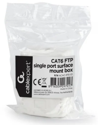 Фото: Розетка зовнішня Cablexpert FTP RJ-45 Cat.6 White (NCAC-1F6-01) № 4 | KTC