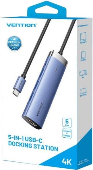 USB-хаб Vention 5in1 100W Blue (TGESB)