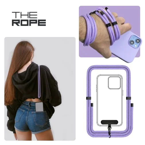 Фото: Ремінець для смартфону ArmorStandart Rope Black Lavander with Dark holder (ARM67197) № 11 | KTC
