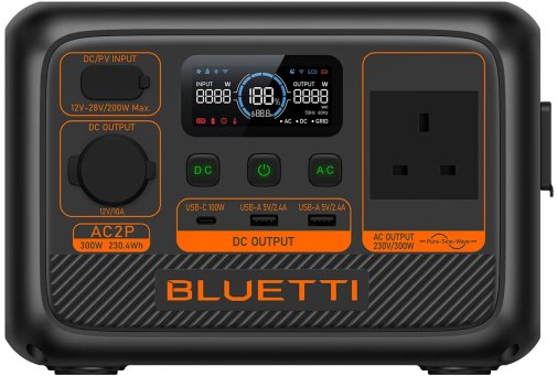  Зарядна станція Bluetti AC2P 300W 230.4Wh UK Standard розетки + Перехідники