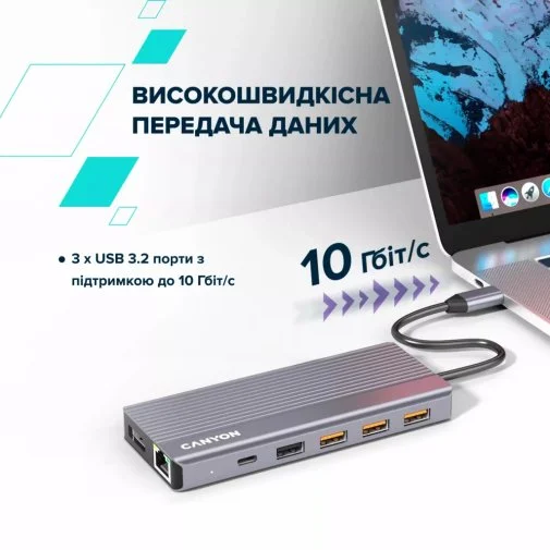 Фото: USB-хаб Canyon DS-16 13in1 Grey (CNS-TDS16) № 12 | KTC