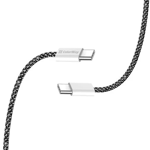 Фото: Кабель ColorWay 3A 60W Type-C / Type-C 1m Black (CW-CBPDCC061-BK) № 15 | KTC