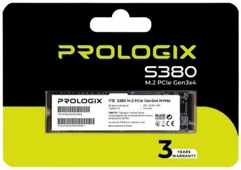 Фото: SSD-накопичувач ProLogix S380 2280 PCIe Gen 3.0 x4 NVMe 1TB (PRO1000GS380) № 4 | KTC
