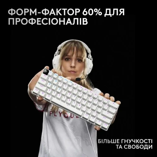 Фото: Клавіатура Logitech G Pro X 60 Lightspeed Wireless White (920-011930) № 13 | KTC