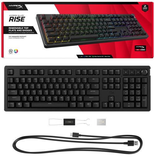 Клавіатура HyperX Alloy Rise PBT HX Red ENG/UA USB Black (7G7A3AA)