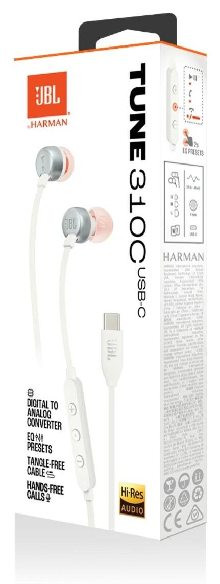 Гарнітура вакуумна JBL Tune 310C USB, White