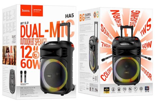 Акустика для вечірок Hoco HA5 Winner Bluetooth Speaker with 2 Microphones