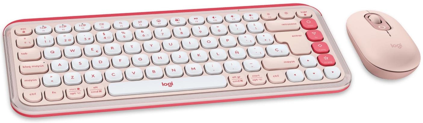 Клавіатура компактна Logitech POP Icon Combo BT Rose (920-013142)