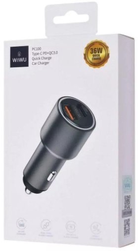 Автозарядка WIWU PC100 35W Gray