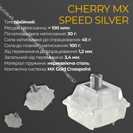 One 3 Cherry MX Speed Silver RGB ENG/UKR Black