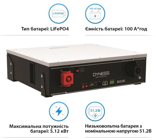 Батарея для ДБЖ Deye DL5.0C 51.2V 100Ah