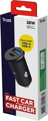 Фото: Автомобільний зарядний пристрій Trust Maxo Fast 38W Black (25197_TRUST) № 12 | KTC