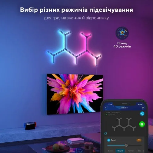 Фото: Настінний світильник Govee H6065 Y Shape Light Panel 7pcs RGBIC White (H6065301) № 25 | KTC