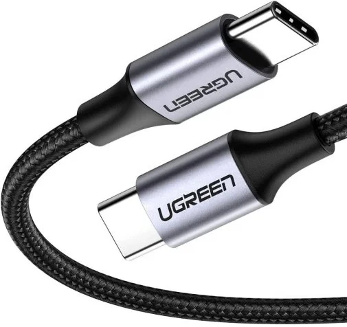 Фото: Кабель UGREEN US261 Round Cable Nickel Plating Aluminum 60W 3A Type-C / Type-C 0.5m Black/Gray (US261/50149) № 10 | KTC