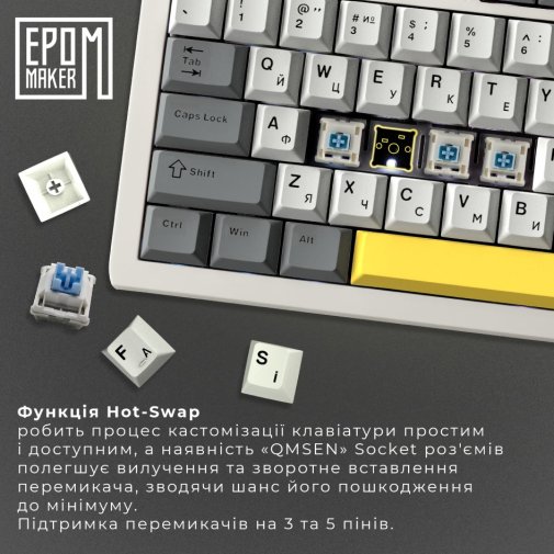 Ajazz AK820 Pro Flying Fish Switch Hot-Swap RGB White