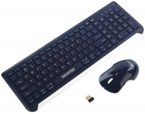 Комплект клавіатура+миша Maxxter KMS-WCM-01BL-UA Wireless Dark Blue